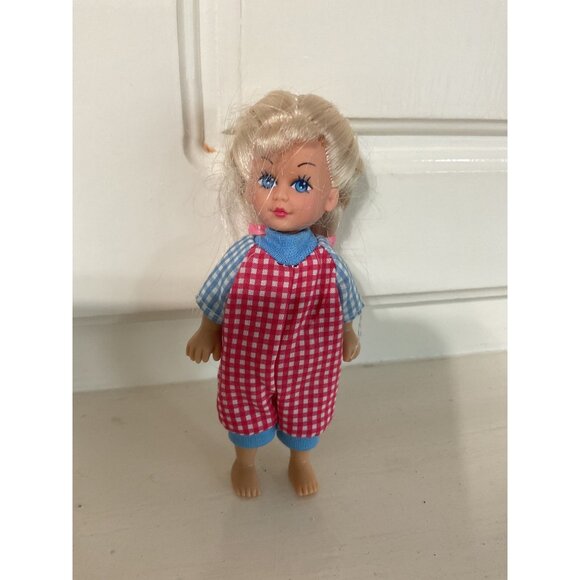 Vintage 1995 Kid Kore 5" Little Sister Doll Western outfit pig Tail Braids - Picture 1 of 3